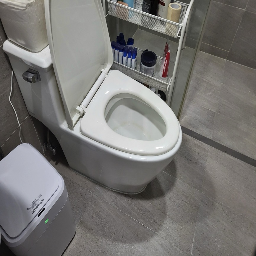 욕실 바닥과 위생 도구 상태