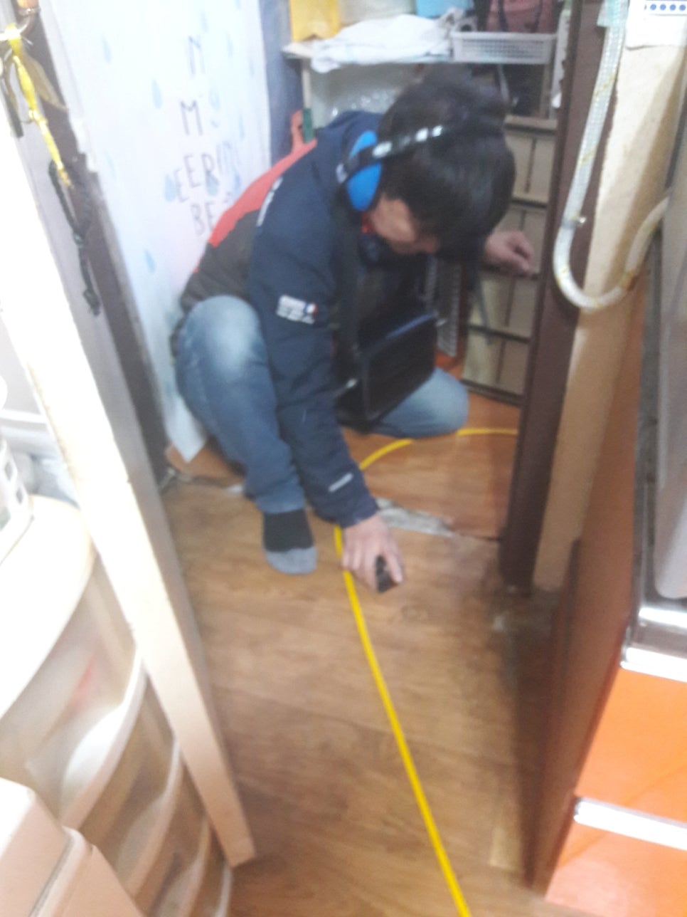 배관 점검을 위해 준비된 현장 상황
