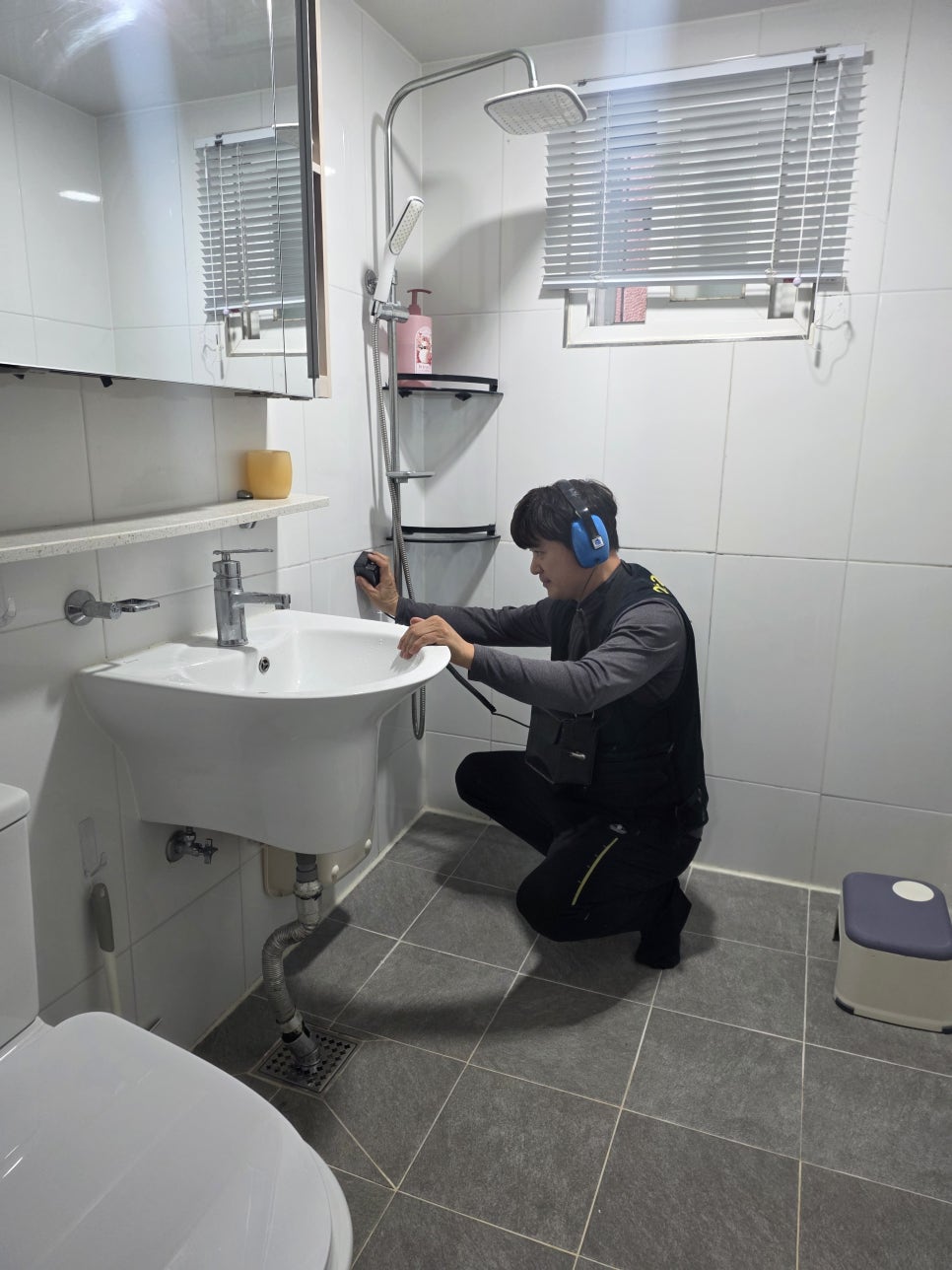 물 사용이 많은 욕실 환경
